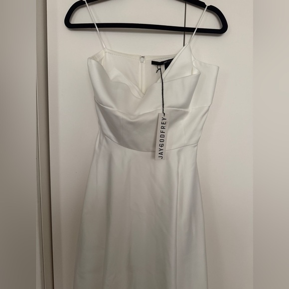 NWT | JAYGODFREY White midi Strapless Dress with Sweetheart Neckline Size 6 - Picture 8 of 13